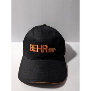 BEHR PAINT BLACK ADJUSTABLE BASEBALL HAT CAP